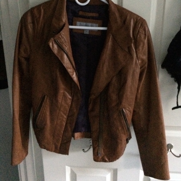 Brown Andrew Marc leather jacket