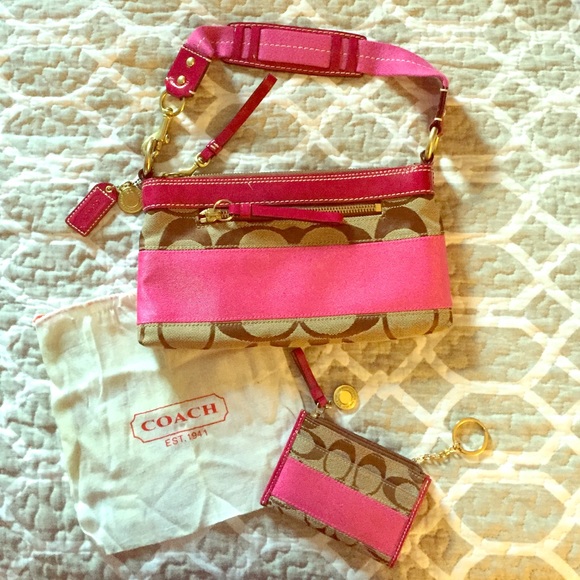 Bundle Coach purse and coin/card wallet,dust cover