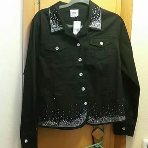 Black and bling jean jacket NWT