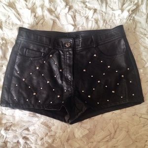 Studded Leather Shorts