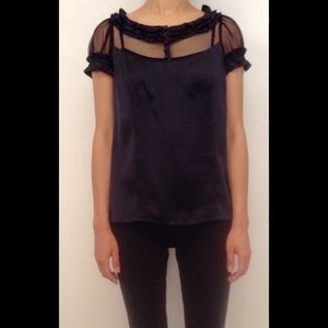 Marc Jacobs Ruffle Sleeve Silk Top
