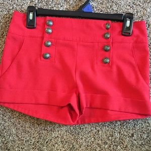 F21: XS Red High Waisted Shorts