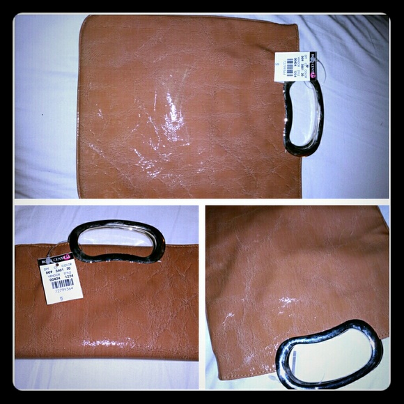 Body central clutch tan handbag
