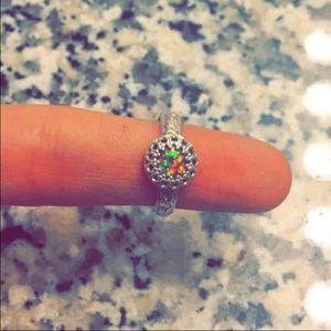 Vintage Sterling Silver Fire Opal Ring