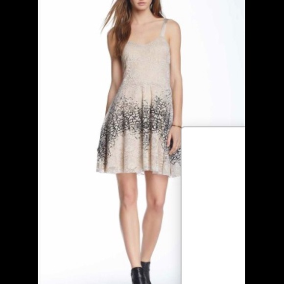 Free People Dresses & Skirts - Free People Lace Velvet Flocked Dress