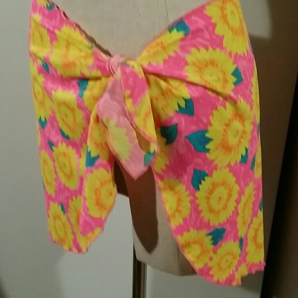 Carabella Swim Wrap & Cami Set Sunflower Pink OS - Picture 4 of 8