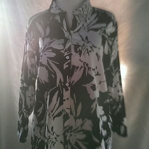 Chaps black and white floral