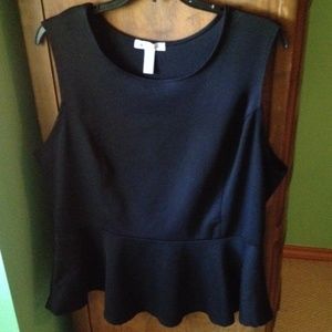 Black Sleeveless Peplum Blouse