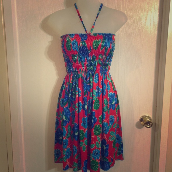 Flowery beach dress BUNDLE with heels