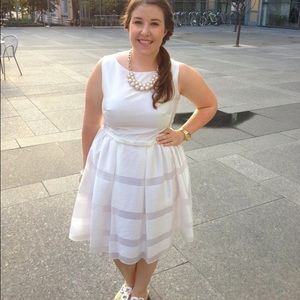 Taylor Dresses - HOST PICK! π White Striped Fit & Flare Dress Taylor Dresses - HOST PICK! π White Striped Fit & Flare Dress