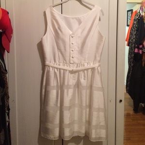 Taylor Dresses - HOST PICK! π White Striped Fit & Flare Dress Taylor Dresses - HOST PICK! π White Striped Fit & Flare Dress