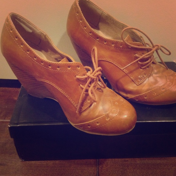 Boho wedges- brown leather