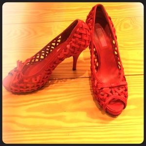 Betsey Johnson woven heels