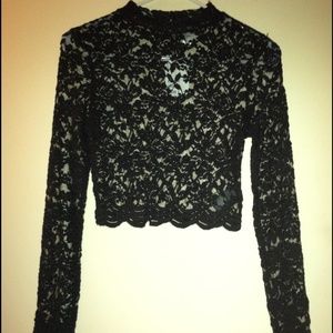Black Lace Crop Top
