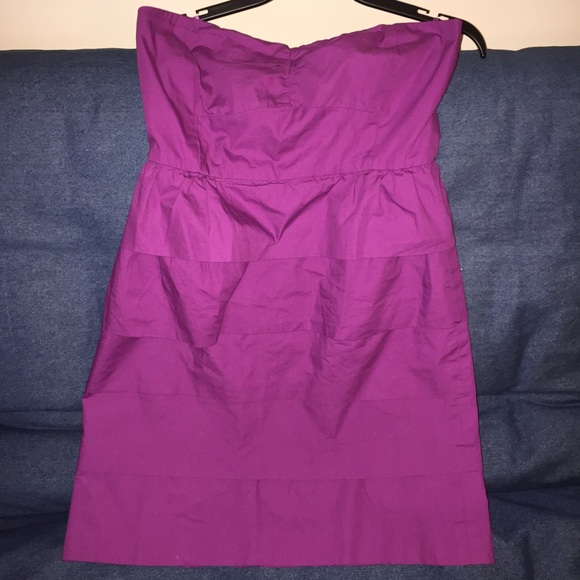 J. Crew purple strapless dress
