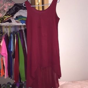 Deep red high low dress