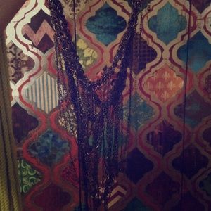 Multi -tiered chain necklace