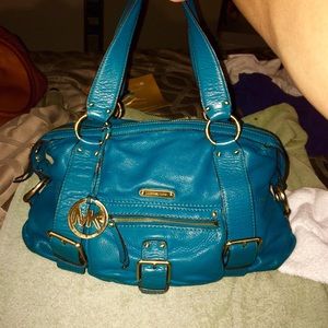 Turquoise Leather Michael Kors Handbag
