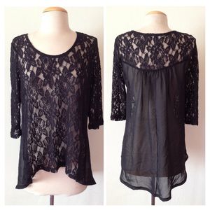 Black lace Hilo top