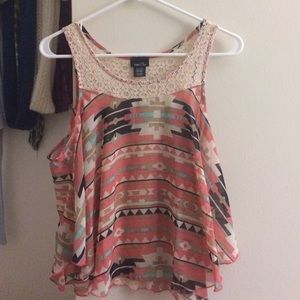 Pink Aztec Print Tank Top