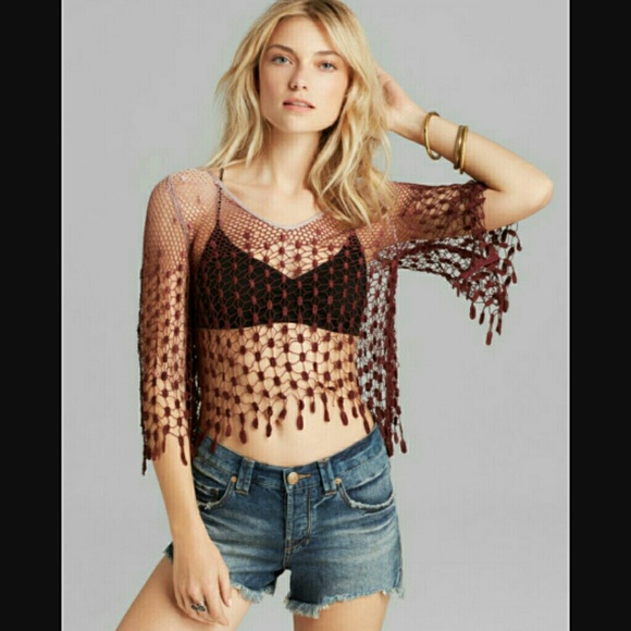 *SOLD* Free People Crochet Top - Picture 2 of 4