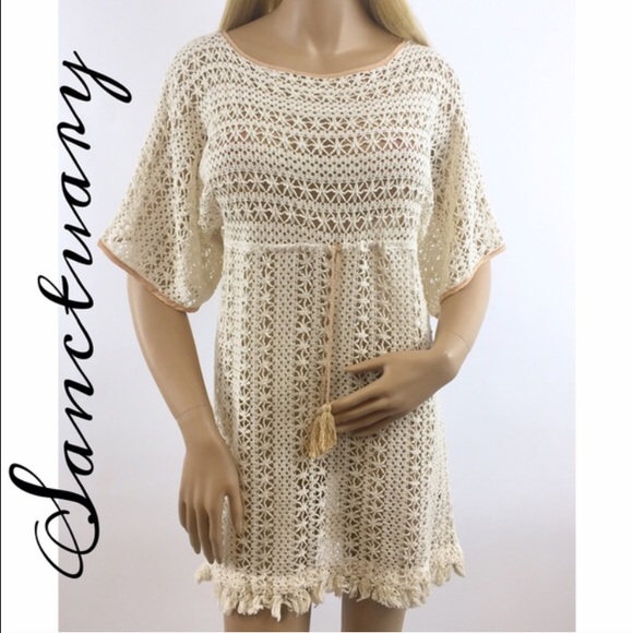 SALE‼️Sanctuary Designer Boho Crochet Fringe Tunic - Picture 3 of 4