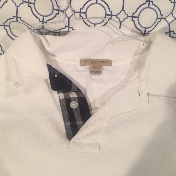 Men's Burberry white polo shirt - Picture 2 of 4