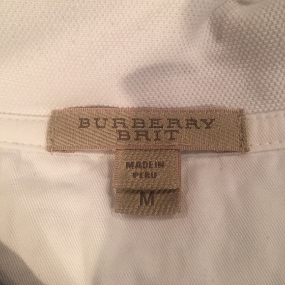 Men's Burberry white polo shirt - Picture 3 of 4