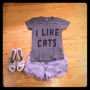 ⚡️I LIKE CATS American Apparel tee
