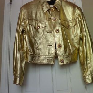 Vintage 80s Gold Jacket SIZE MEDIUM