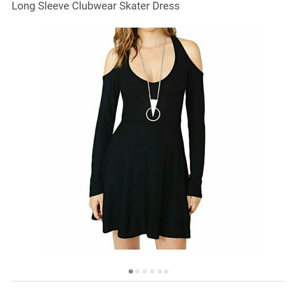 Long sleeve cut out skater dress
