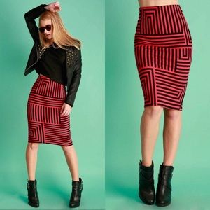 ❗️ON HOLD❗️GEOMETRIC PATTERNED PENCIL SKIRT