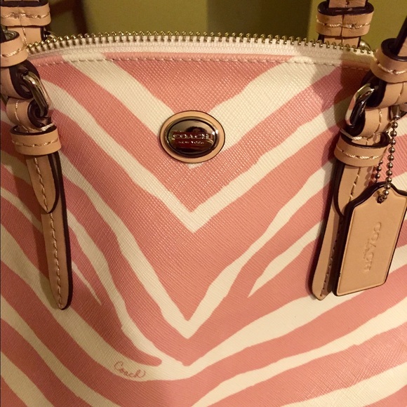 Coach Pink Zebra Tulie Satchel/Handbag - Picture 2 of 3