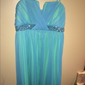 Blue green dress