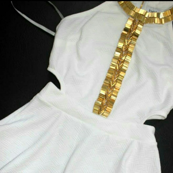 NWT BEBE white gold stud peplum top - Picture 2 of 4