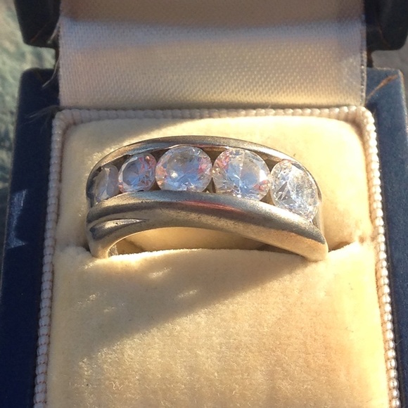 Stunning Sterling channel set statement bling ring - Picture 2 of 4