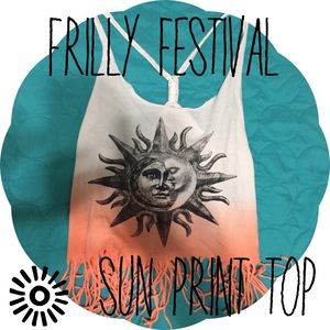Frilly Bottom Sun Print Festival Top