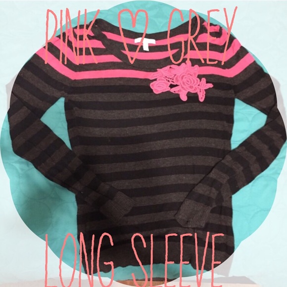 Thin Pink & Gray dELiAs Long Sleeve