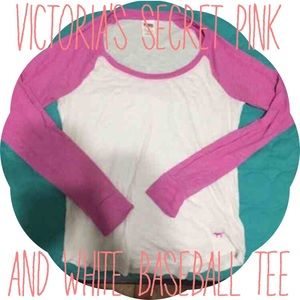 Victoria's Secret Pink & White Baseball Tee