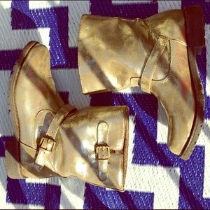 ⚡️SALE Motorcycle Boots sz 7 Shimmery Gold