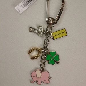 NWT Coach Lucky Mix Elephant 7 Clover Keychain