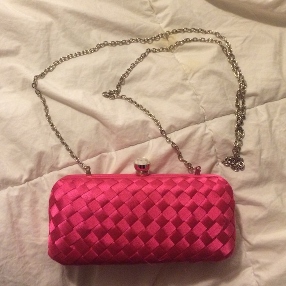 Hot pink clutch with chain!