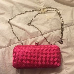 Hot pink clutch with chain!