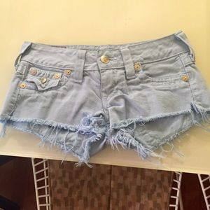 Baby blue true religion shorts
