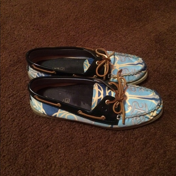 Blue Sperry Top-Sider boat shoes