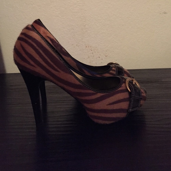 Tiger Printed Fuzzy Heels