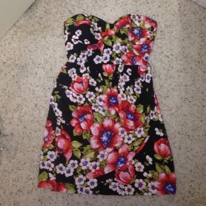 Black flower patterned dress