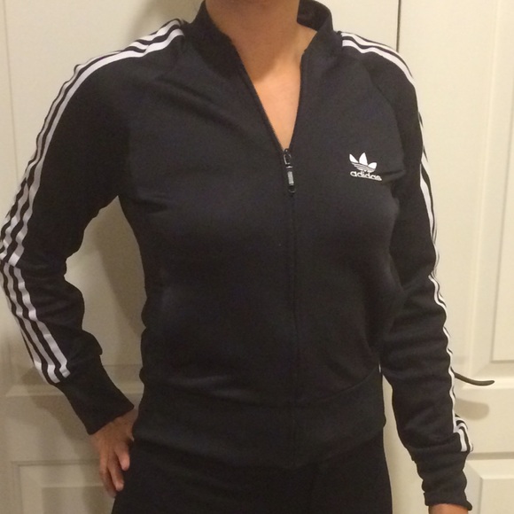 Women's Adidas black and white jacket