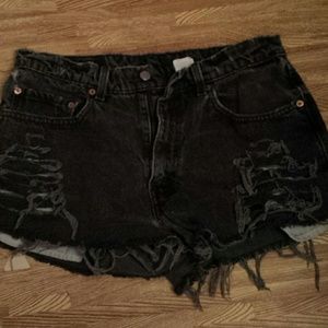 Levi's cut off distressed denim shorts