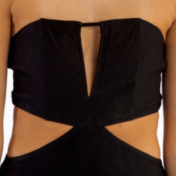 Black Cut-Out Strapless Dress - Picture 3 of 3